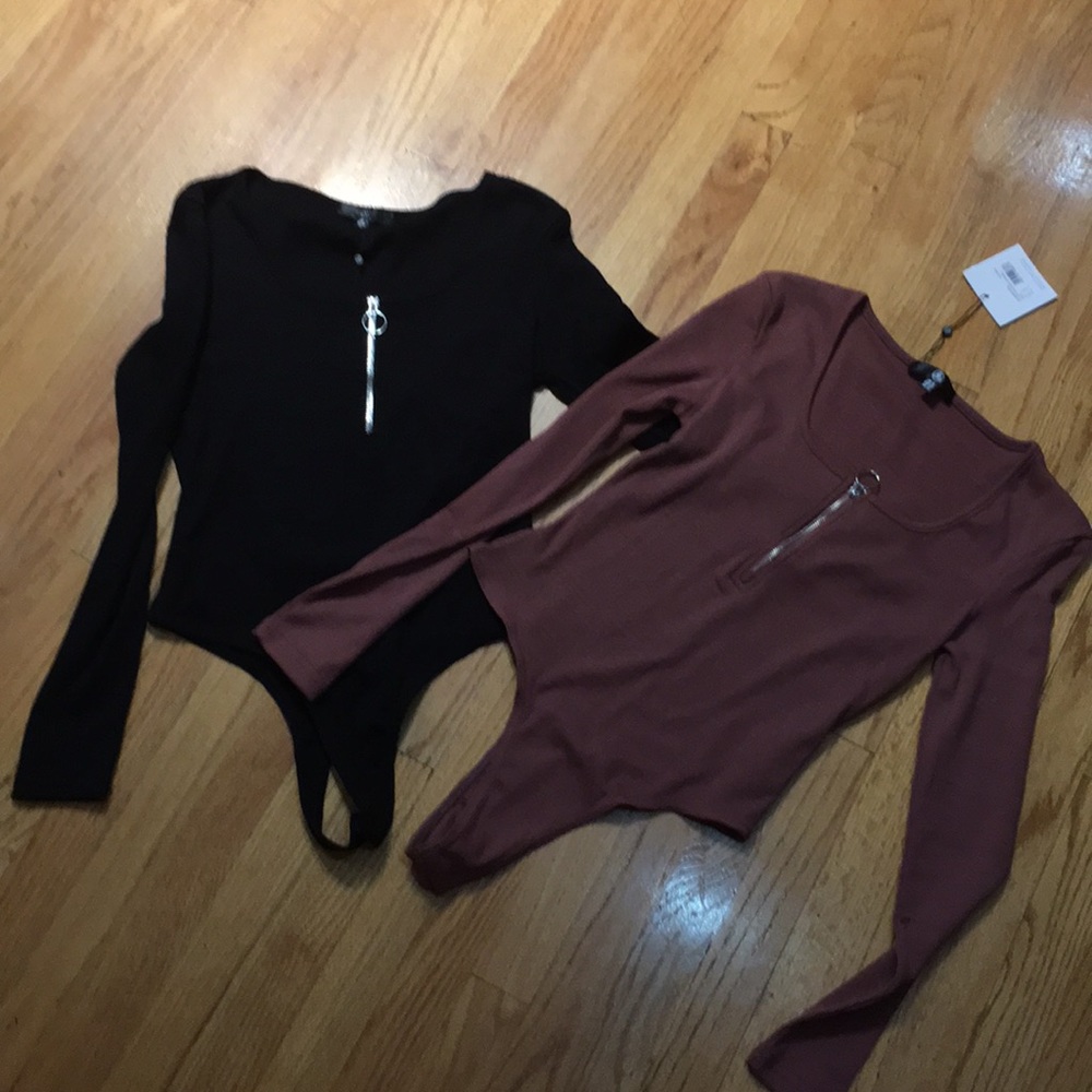 front zip ribbed bodysuits